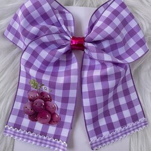 Purple Gingham Kids Hair Bow